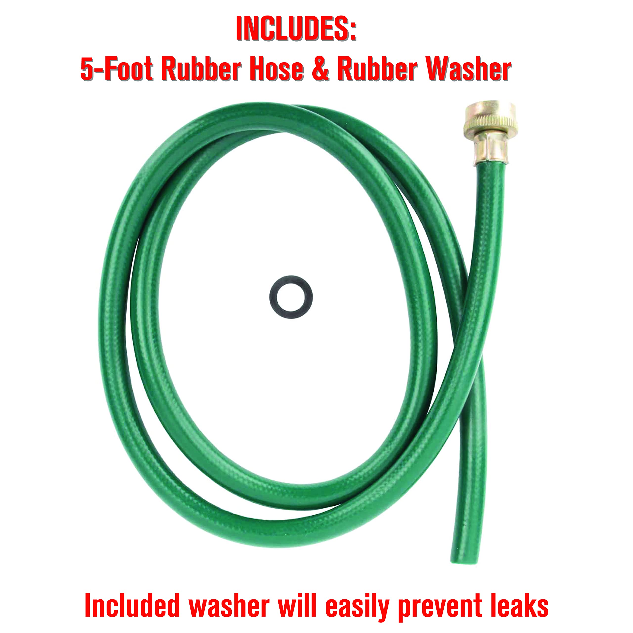 LDR Industries Green Drain Hose laid out on grass