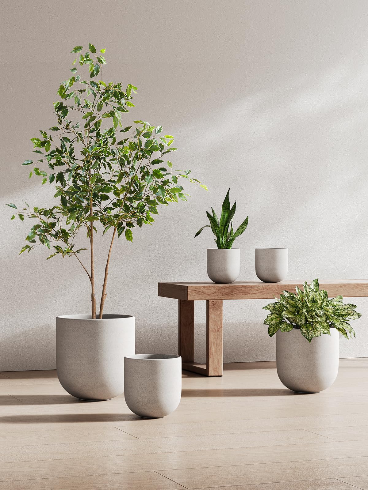 LE TAUCI 8 Inch Ceramic Plant Pot from above showing inner opening