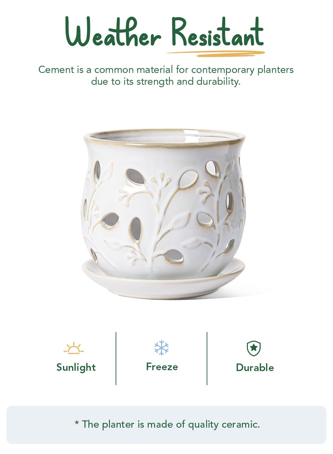 LE TAUCI Ceramic Orchid Pot in a home setting