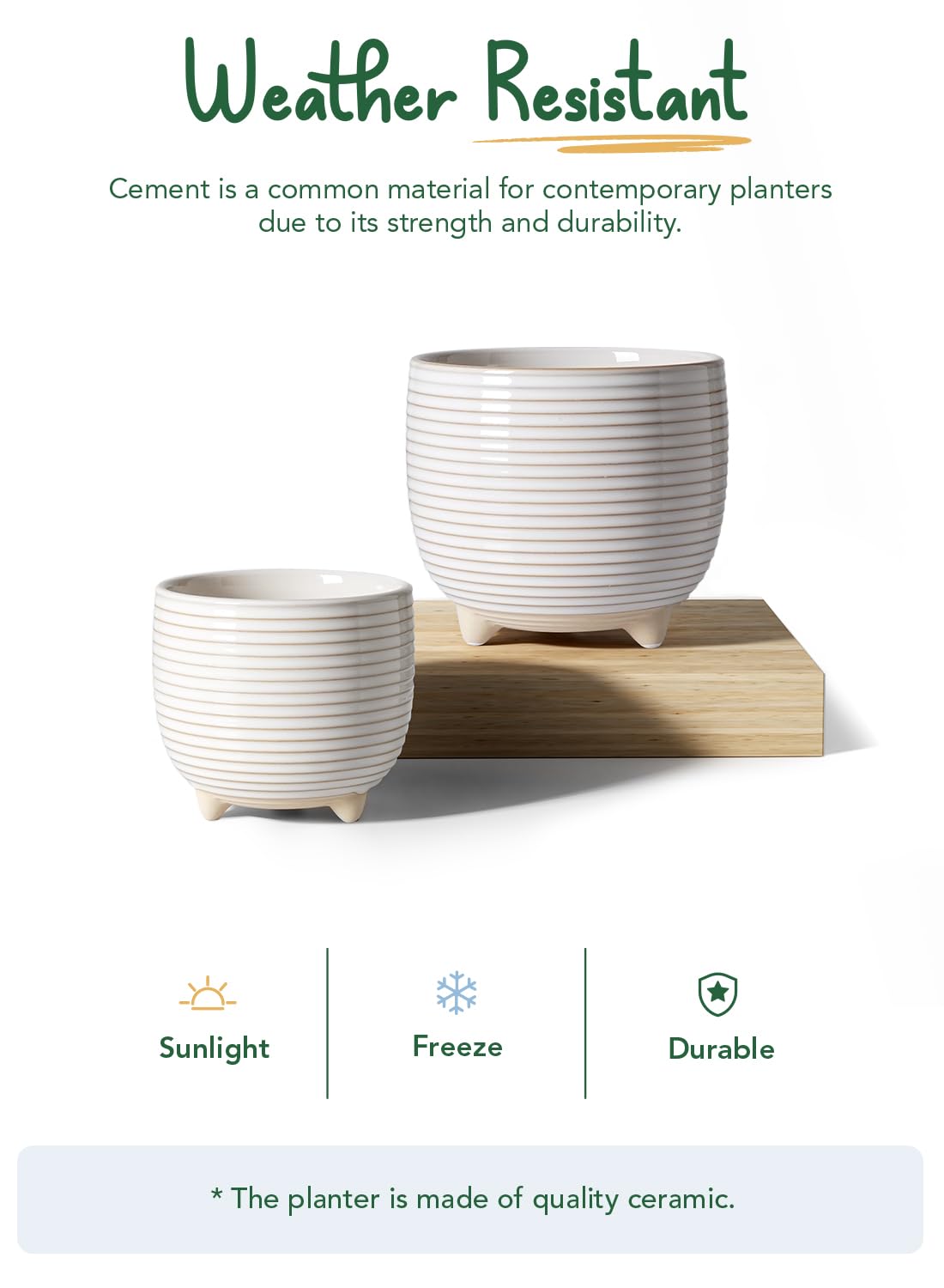 LE TAUCI Ceramic Plant Pots 6.4 inch and 5.1 inch packaging