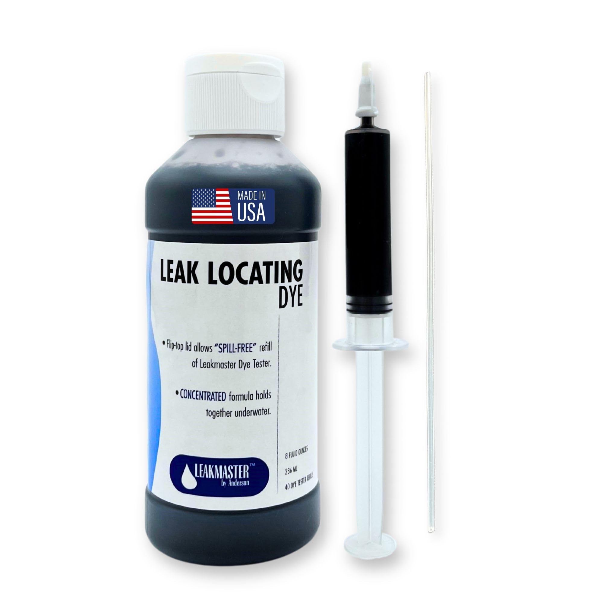 Leakmaster Pool Leak Detection Kit 8 oz bottle with syringe
