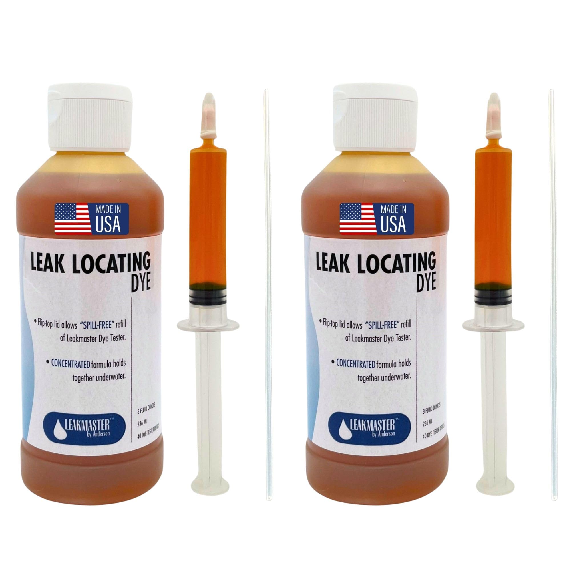 Leakmaster Pool Leak Detection Kit 8 oz Yellow Dye and Syringe