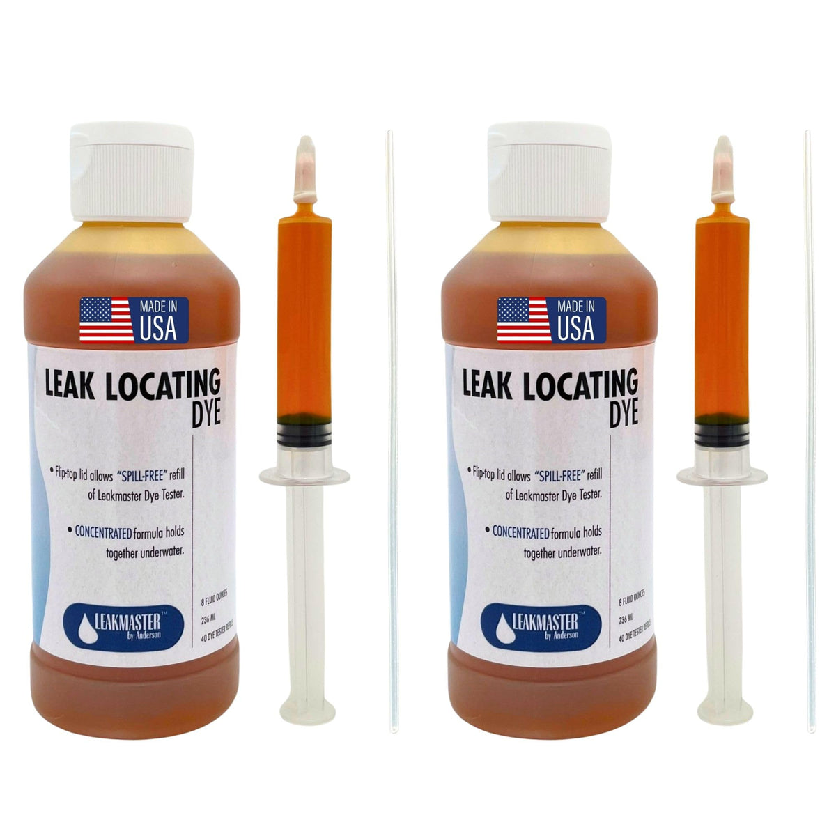Leakmaster Pool Leak Detection Kit 8 oz Yellow Dye and Syringe