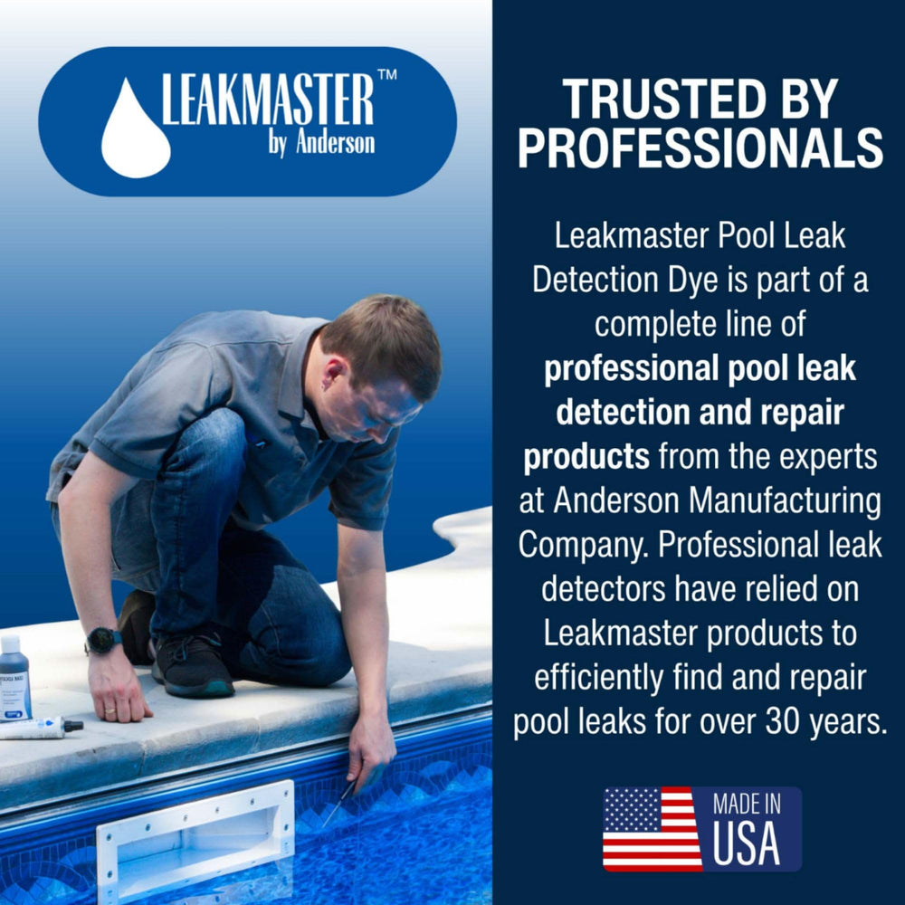 Leakmaster Pool Leak Detection Kit with refill bottle and syringe