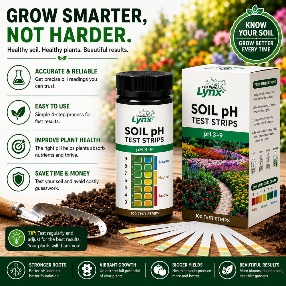 Leaping Lynx Soil pH Test Kit in a garden setting
