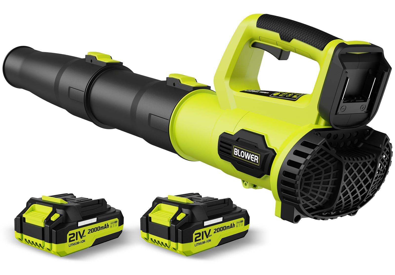 LEAPUL Cordless Leaf Blower bright green front view