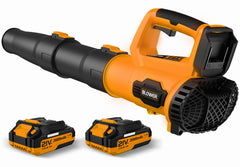 LEAPUL Leaf Blower cordless model in bright orange with blow tube