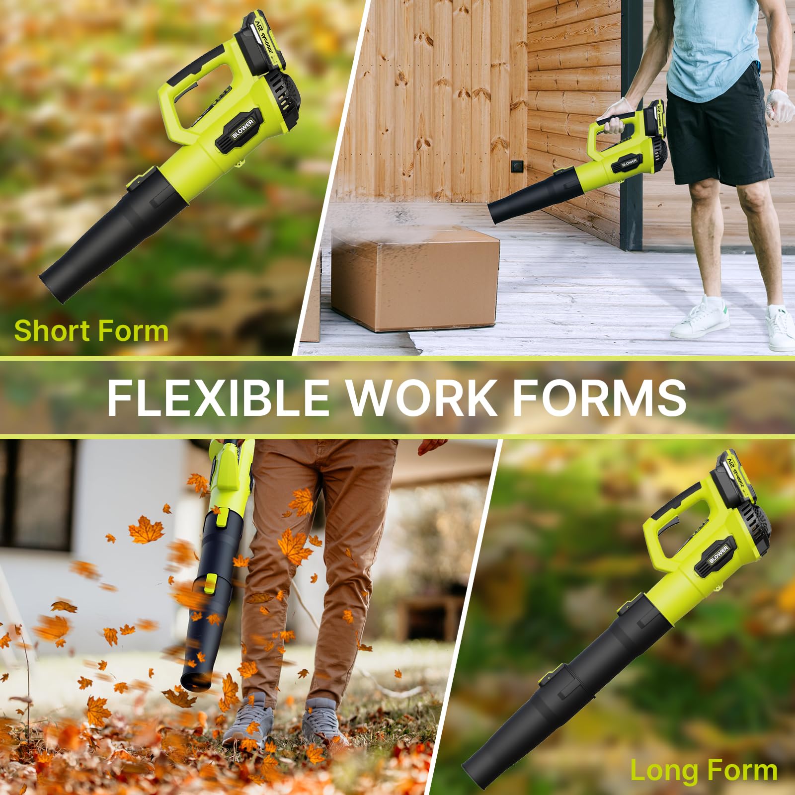 LEAPUL Leaf Blower Cordless with two batteries and extension nozzle