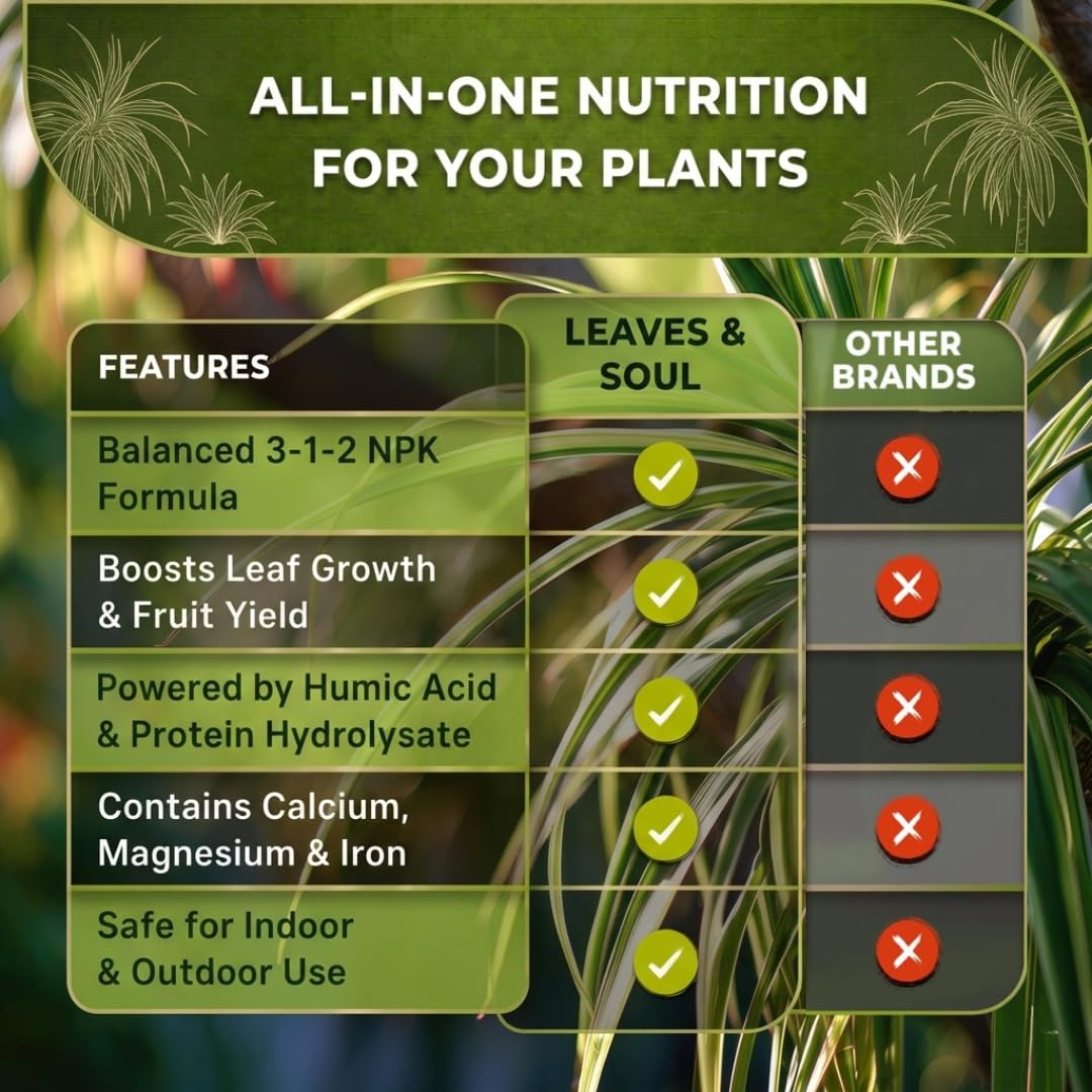 Leaves and Soul Dracaena Plant Fertilizer Liquid packaging and label
