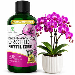 Leaves and Soul Liquid Orchid Fertilizer 8 oz bottle front view