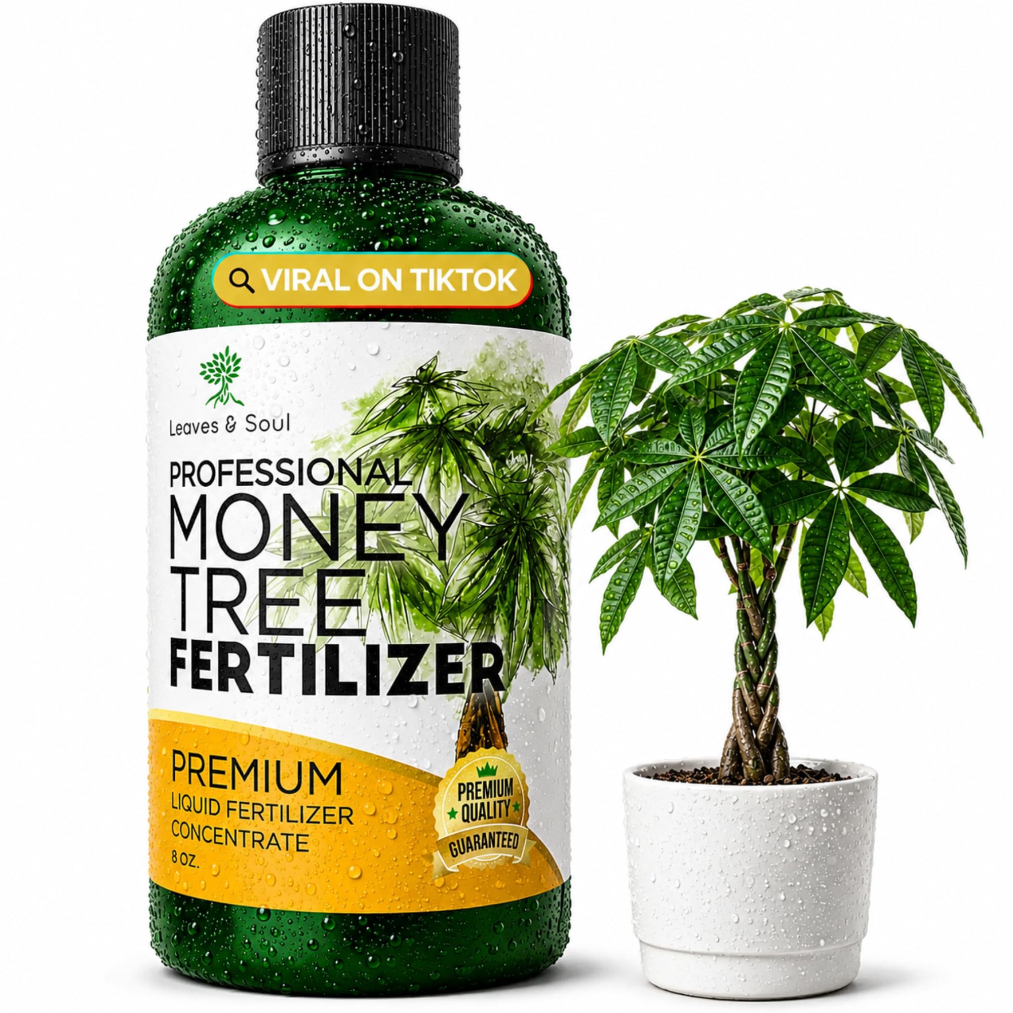 Leaves and Soul Professional Money Tree Fertilizer 8 oz bottle front view