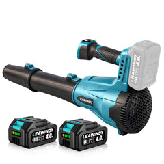LEAWINDY Cordless Leaf Blower blue model with battery