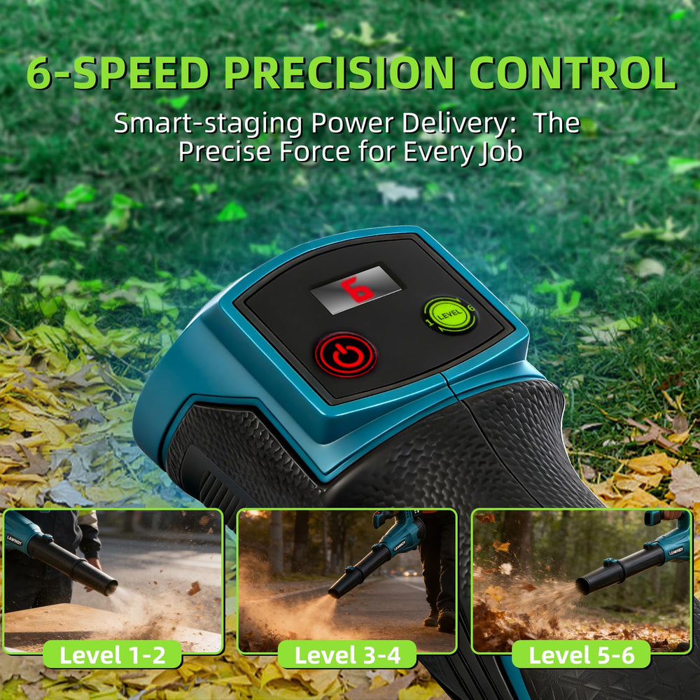 LEAWINDY leaf blower with two connectable tubes attached