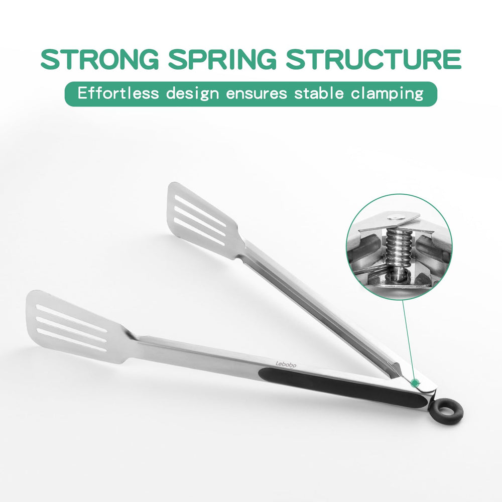 Lebabo tongs 9 inch in action serving salad