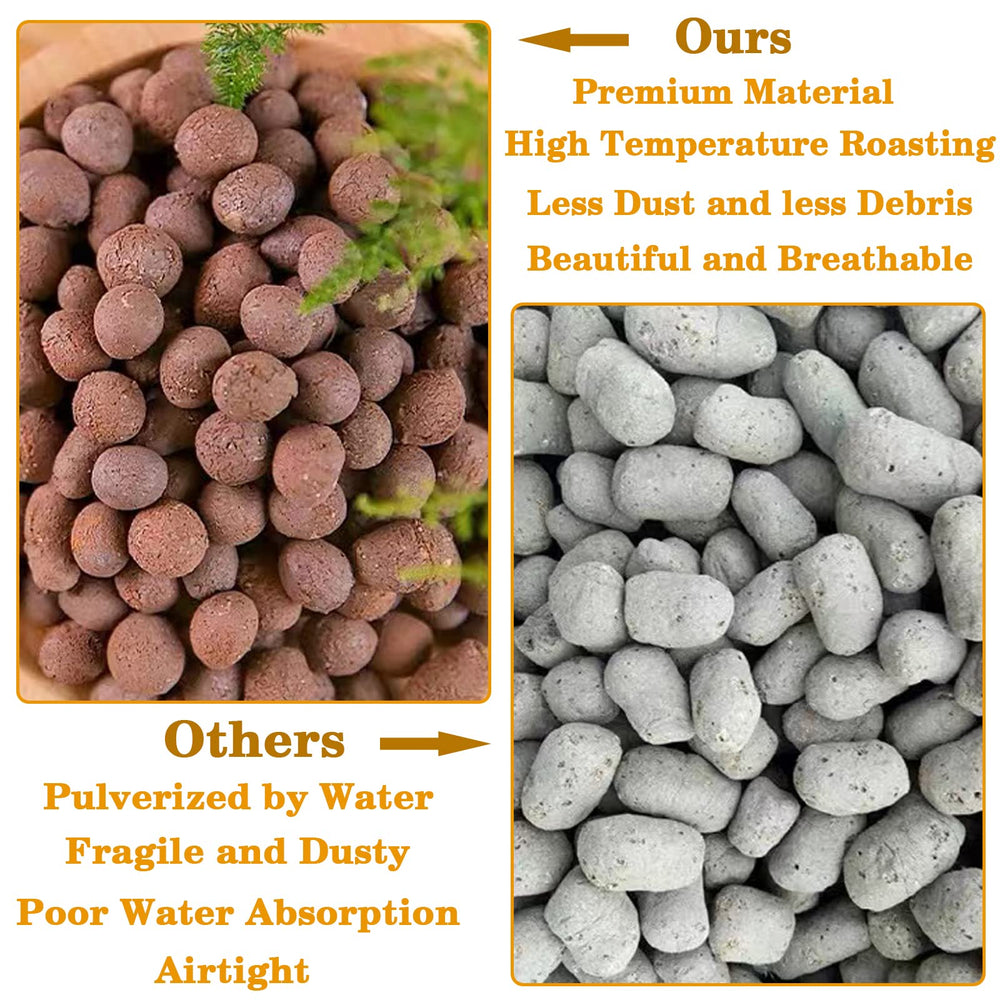 Leca Clay Pebbles spread out on a surface