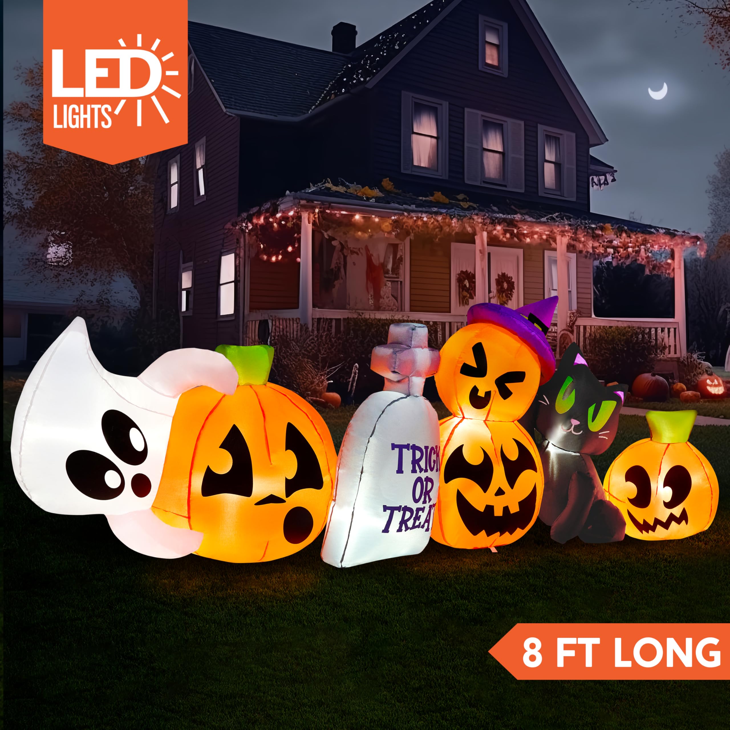 LED lights glowing on Joiedomi Halloween inflatable