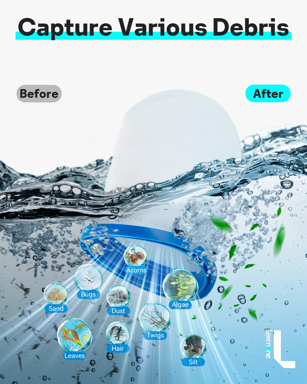 Leemone X-treme Filter Bag attached to Pool Blaster Max