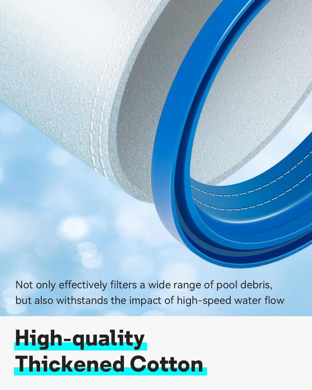 Leemone X-treme Filter Bag capturing pool debris