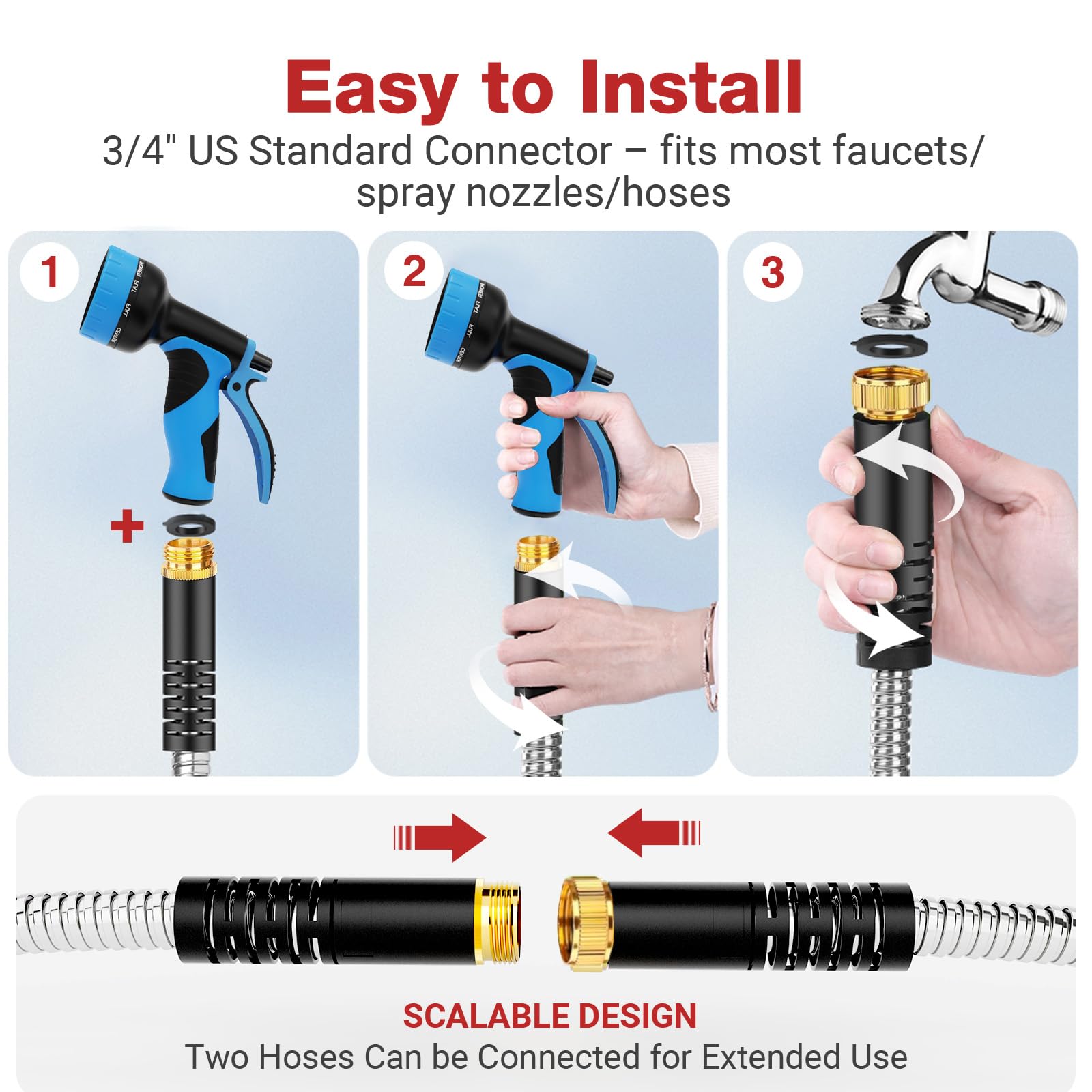 Lefree garden hose showcasing flexible design with no kinks