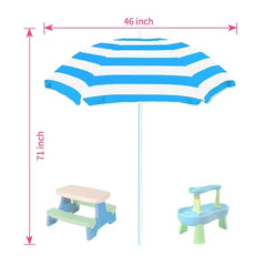 Legendcover Water Table Umbrella setup with picnic table