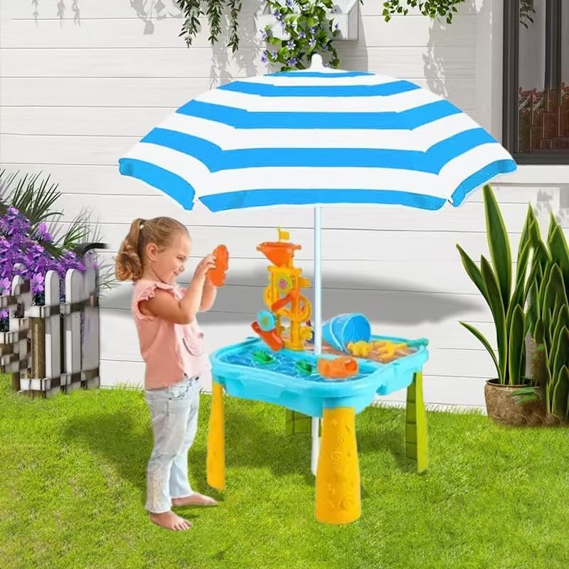 Legendcover Water Table Umbrella side view in the sand