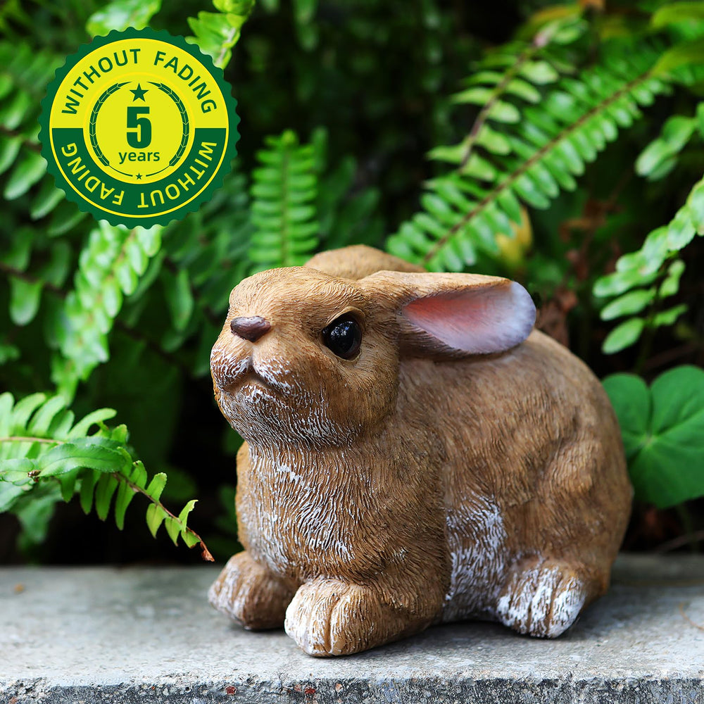 LEGIFO Bunny Decor Set of 3 Resin Garden Statues, in a garden setting