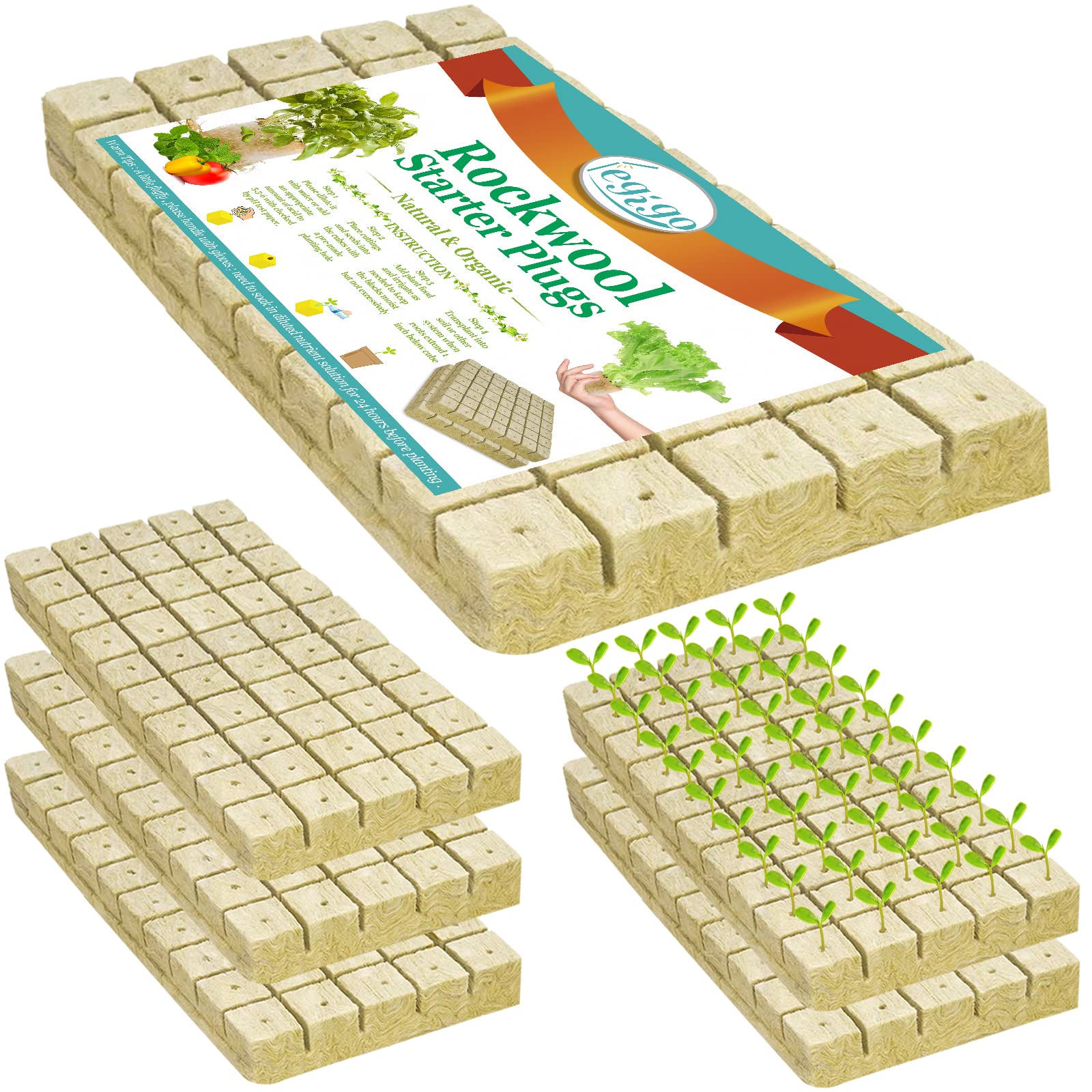 Legigo 1 Inch Rockwool Cubes, 300 pcs, front view
