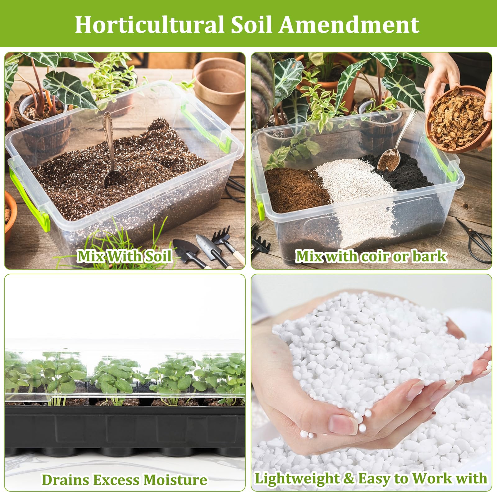 Legigo 26 quarts organic perlite in use for herb gardening