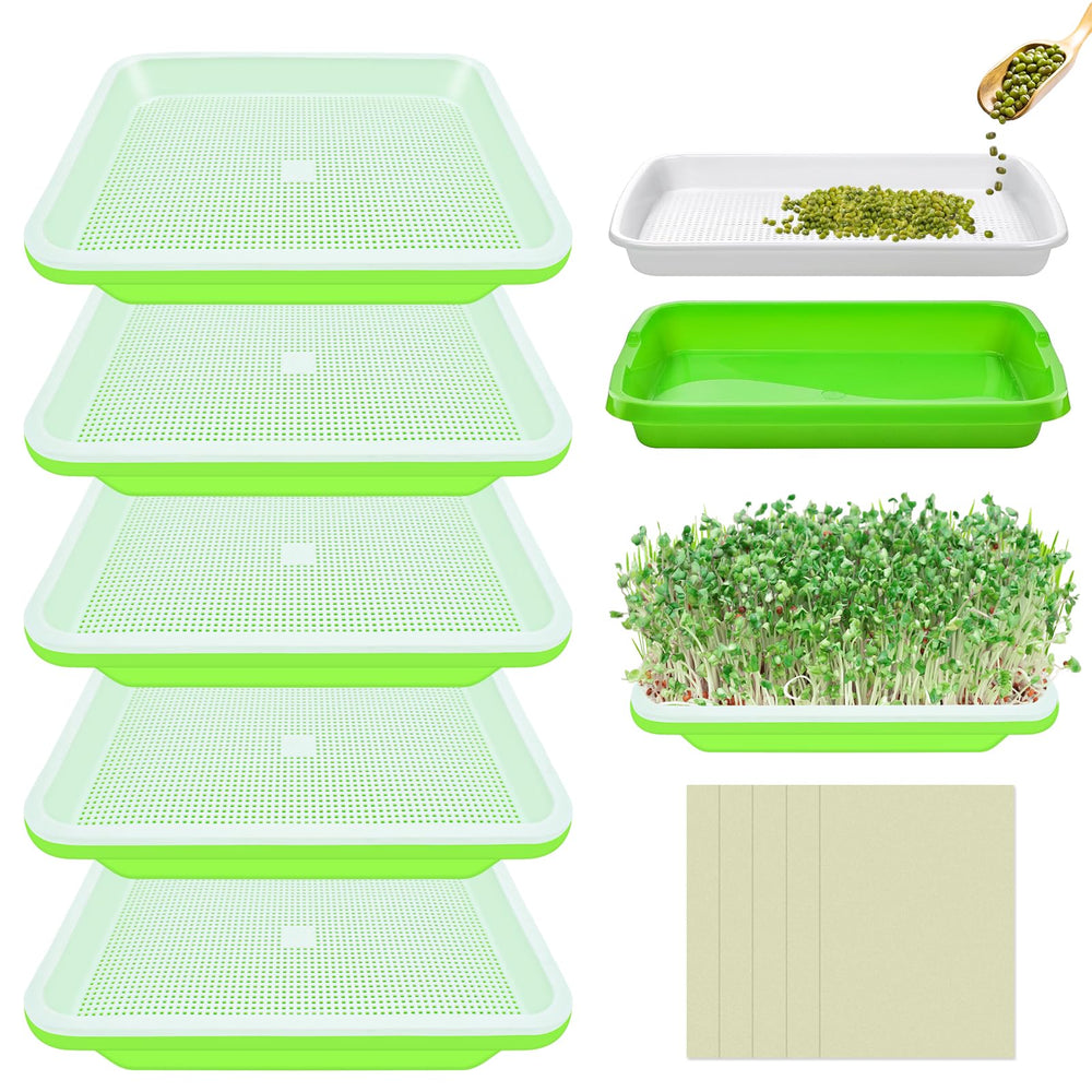 Legigo 5 Pack Seed Sprouter Trays Kit green colour with inner and outer trays