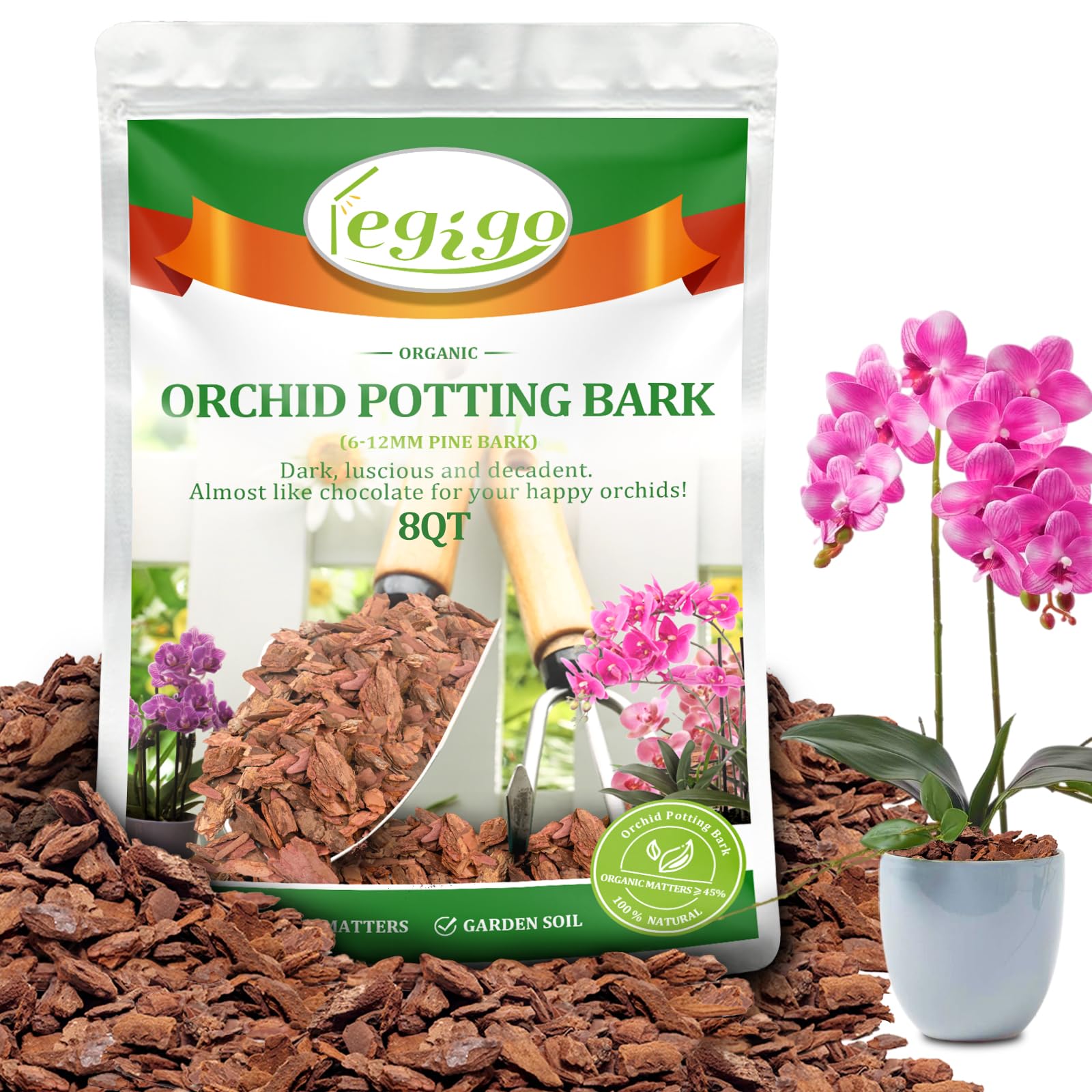 Legigo Organic Orchid Bark 8 Quarts package front view