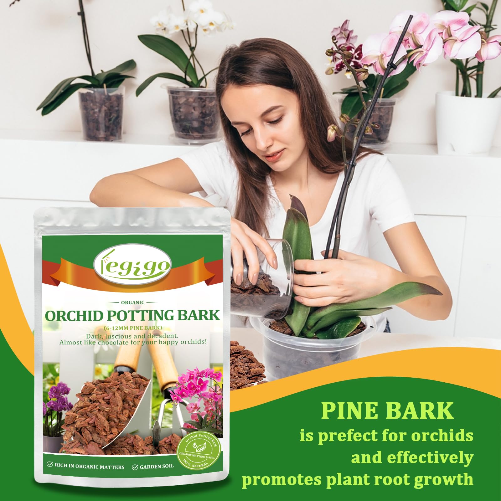 Legigo Organic Orchid Bark used in a potting setup