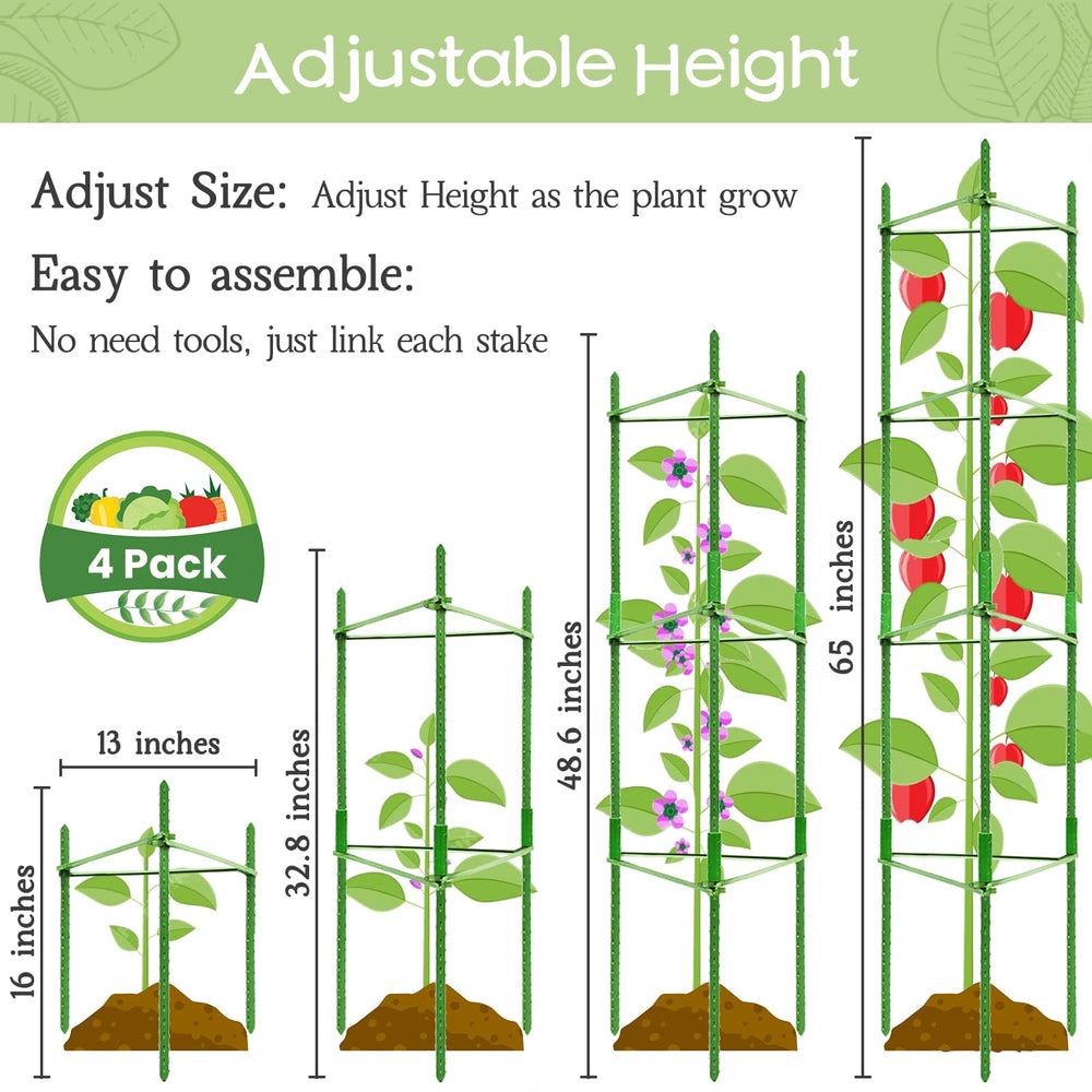 Legigo tomato cage assembled with plants climbing