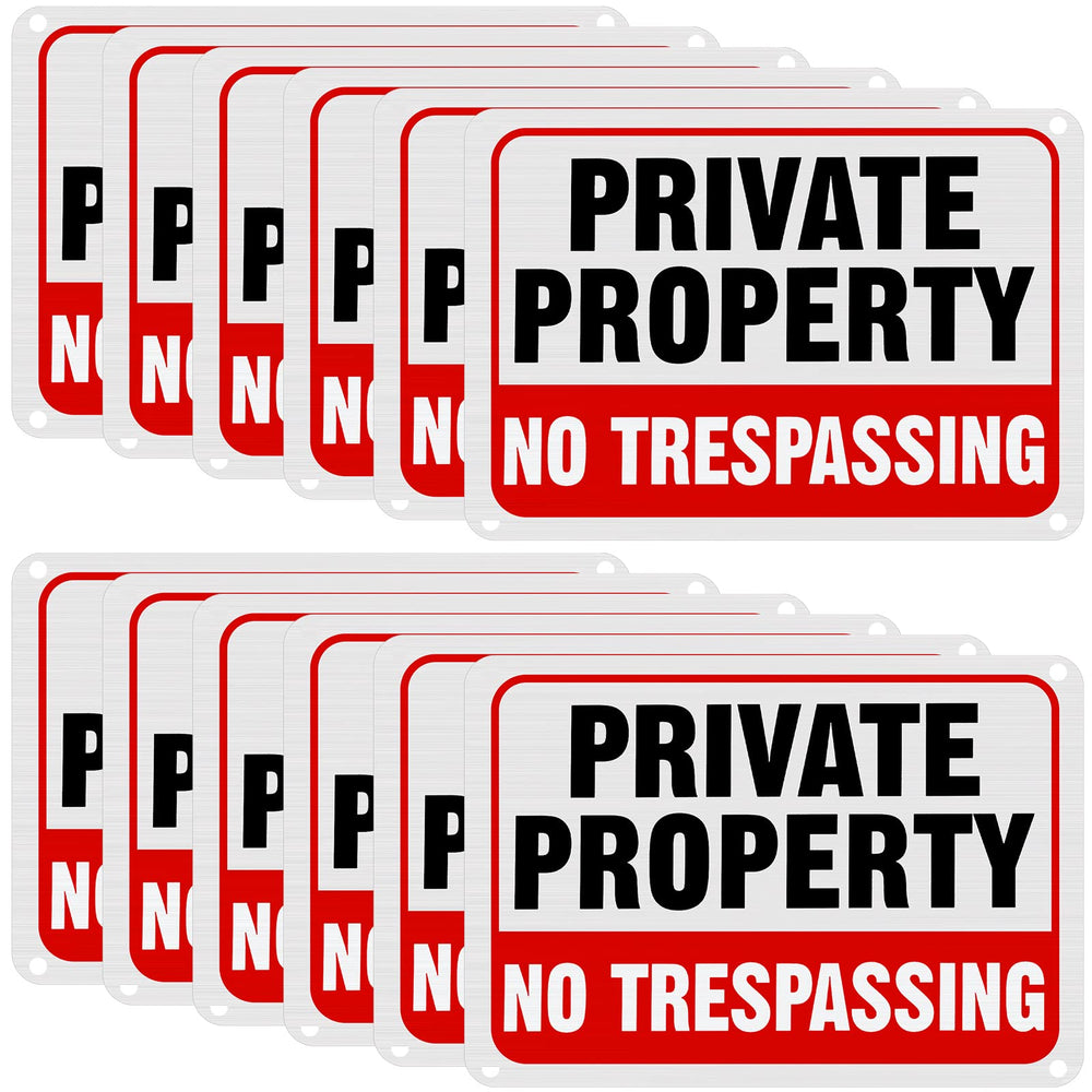 LEIFIDE No Trespassing sign front view, reflective aluminum