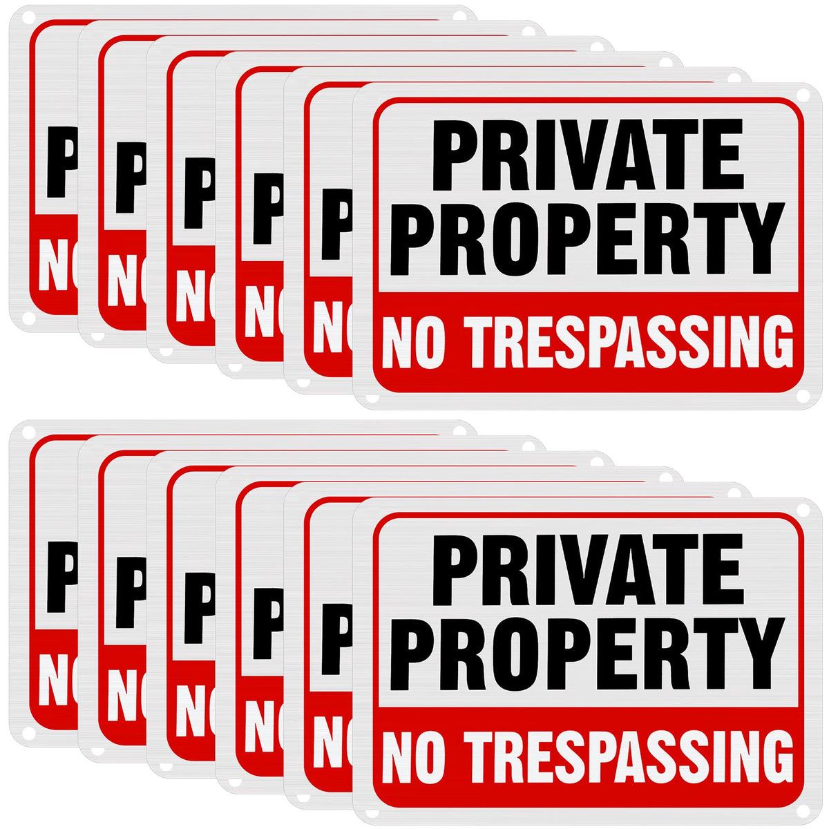 LEIFIDE No Trespassing sign front view, reflective aluminum