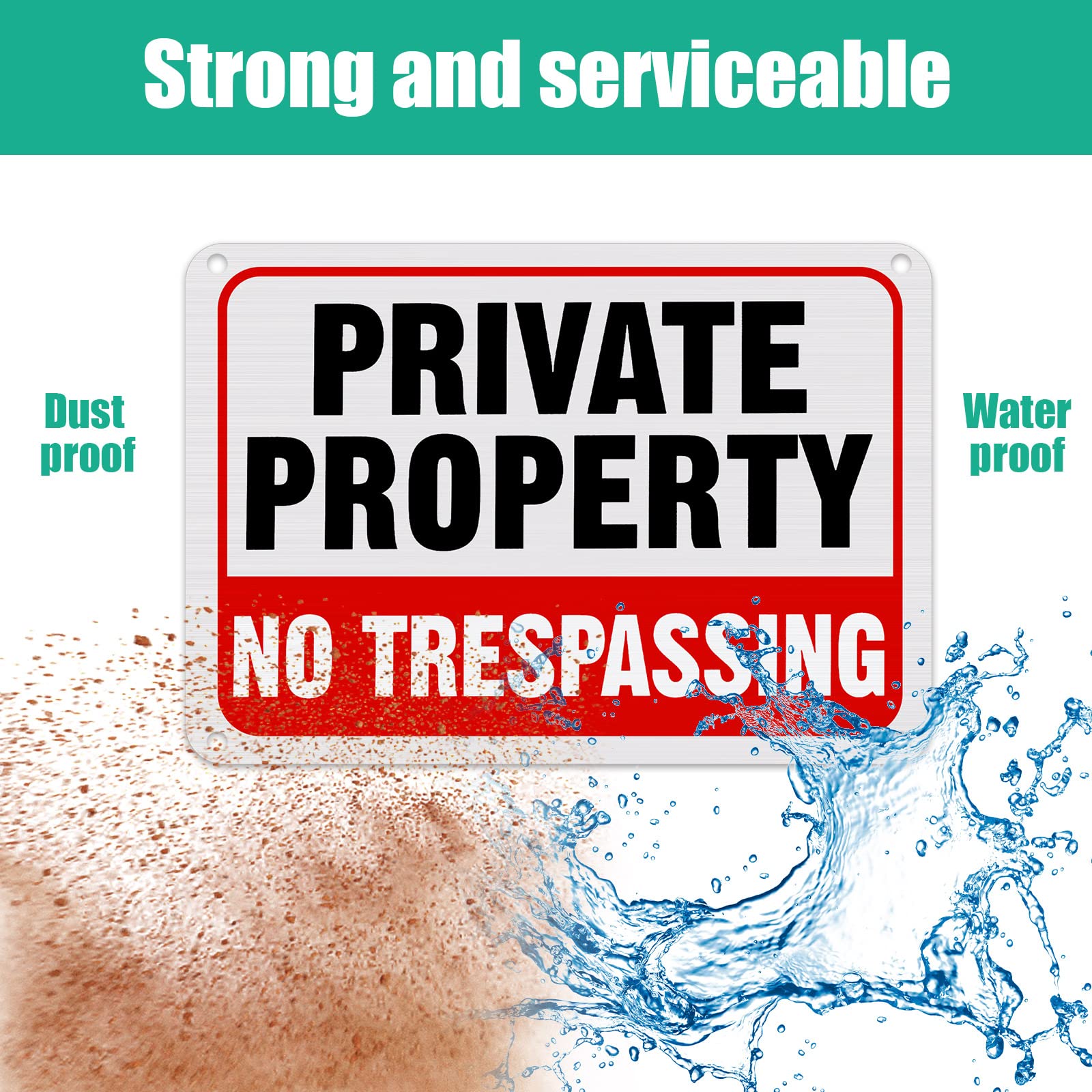 LEIFIDE No Trespassing sign showing reflective effect at night