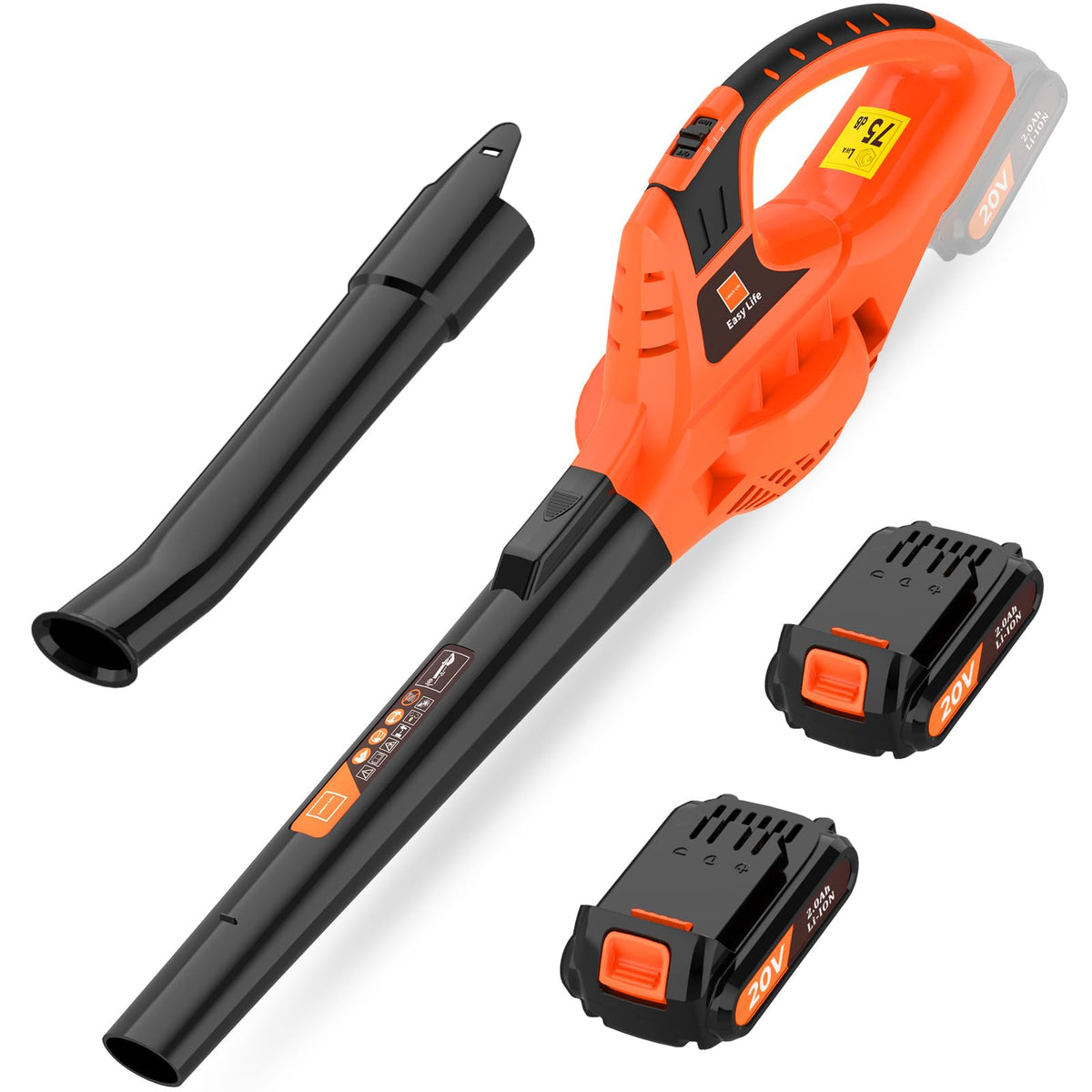 Leisch Life Cordless Leaf Blower front view with blow tube attached