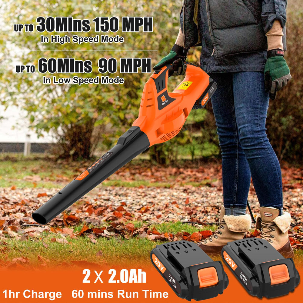 Leisch Life Cordless Leaf Blower with charger and batteries included