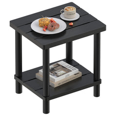 LEJANEOYE Outdoor Side Table front view, black bamboo