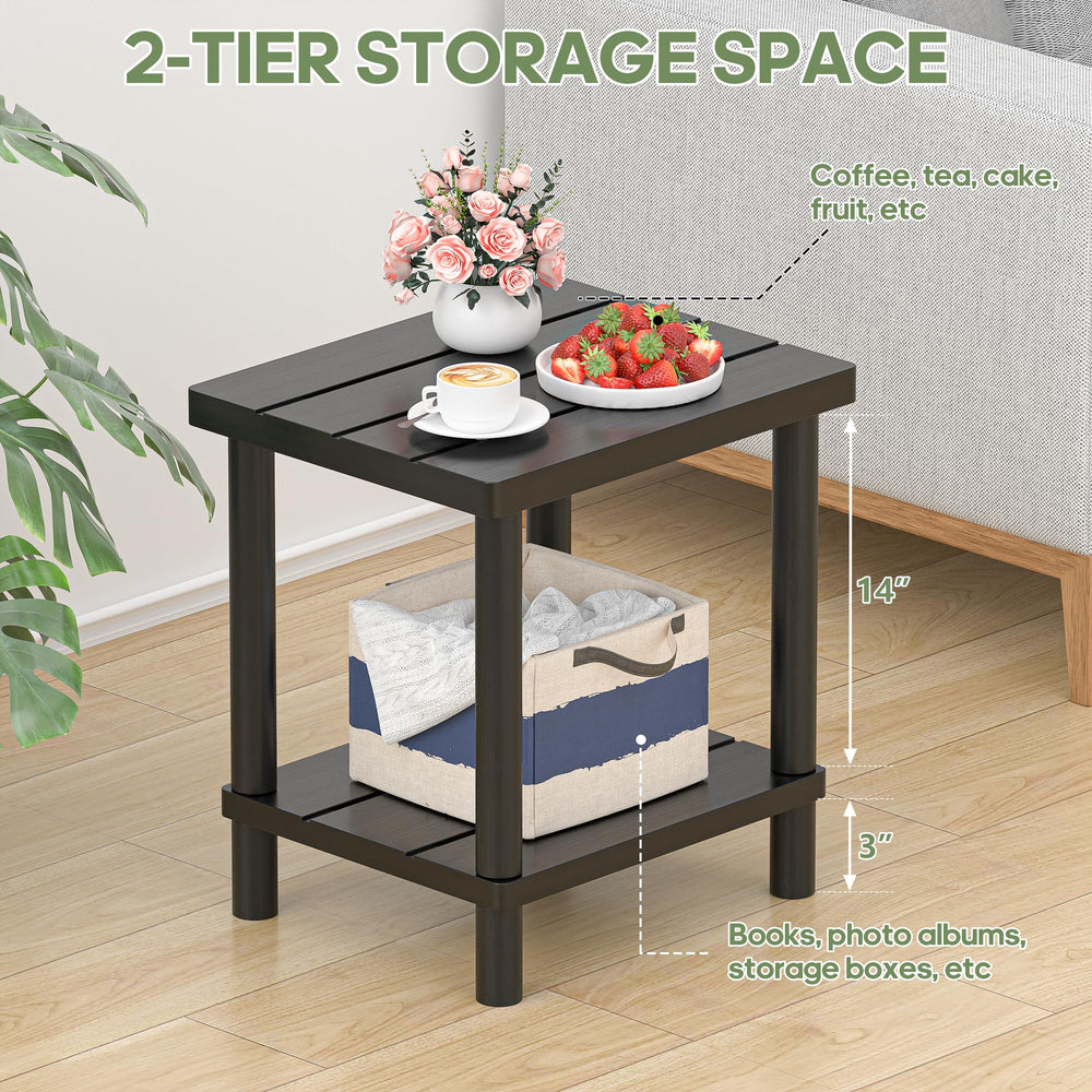 LEJANEOYE Outdoor Side Table in garden setting