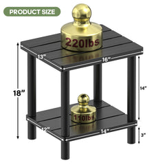 LEJANEOYE Outdoor Side Table top view, two-tier design