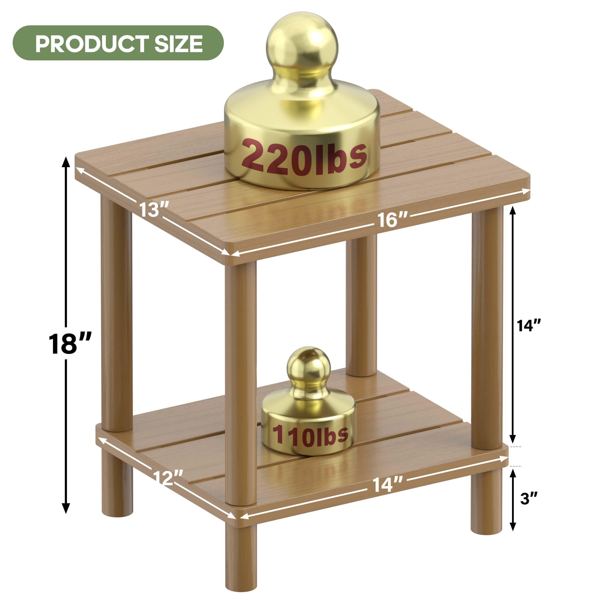 LEJANEOYE side table showing bamboo texture and finish