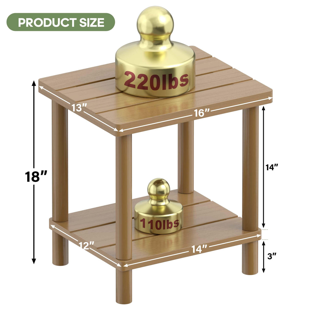 LEJANEOYE side table showing bamboo texture and finish