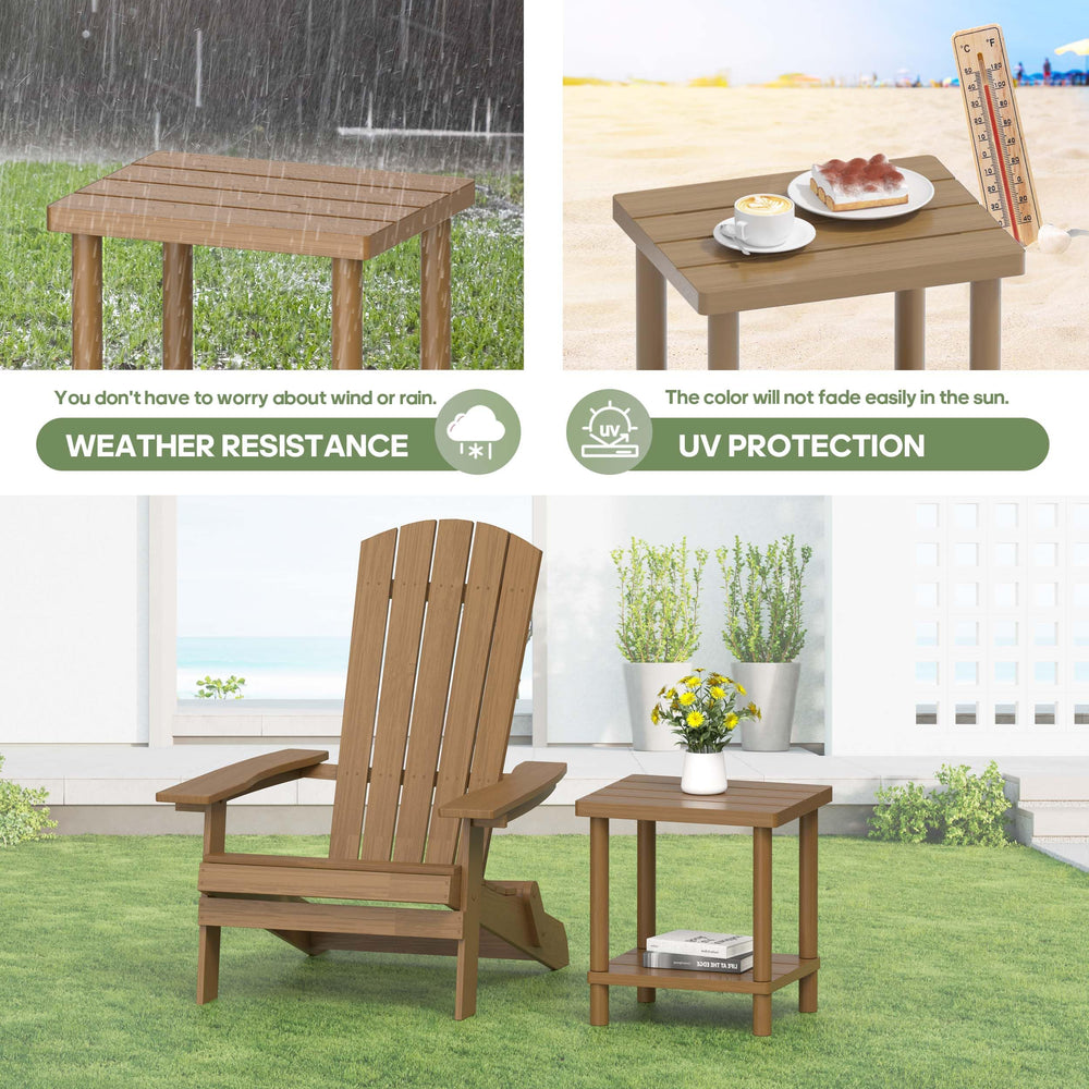LEJANEOYE two-tier side table from the side view