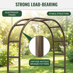 LeJoy Garden Arch supporting climbing roses in a garden