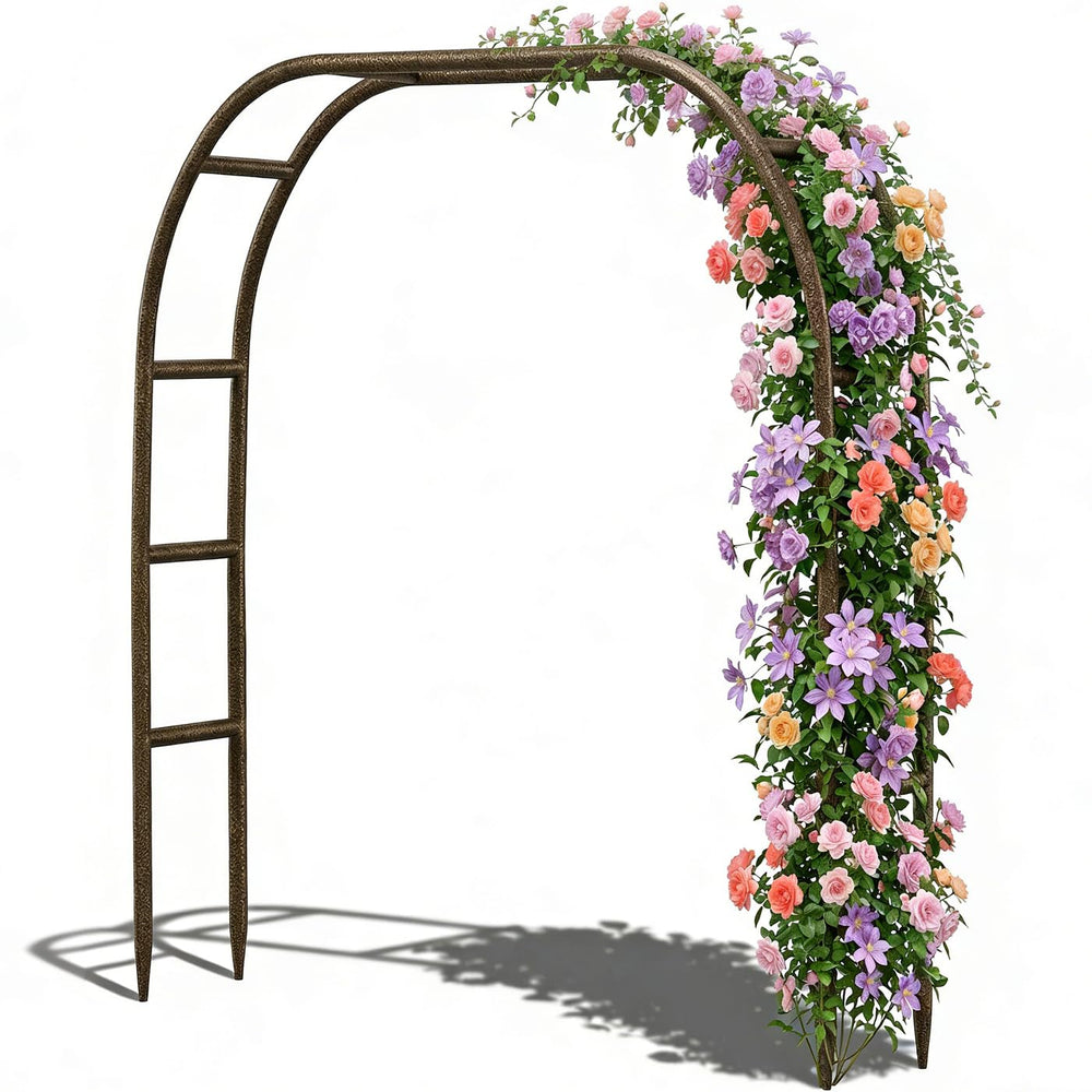 LeJoy Garden Metal Arch 7.8ft high and 5.5ft wide front view