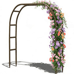 LeJoy Garden Metal Arch 7.8ft high and 5.5ft wide front view