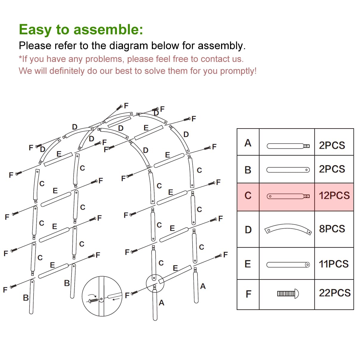 LeJoy Garden Metal Arch assembled in a garden