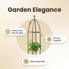 LeJoy Garden Obelisk Trellis close-up of metal pipes