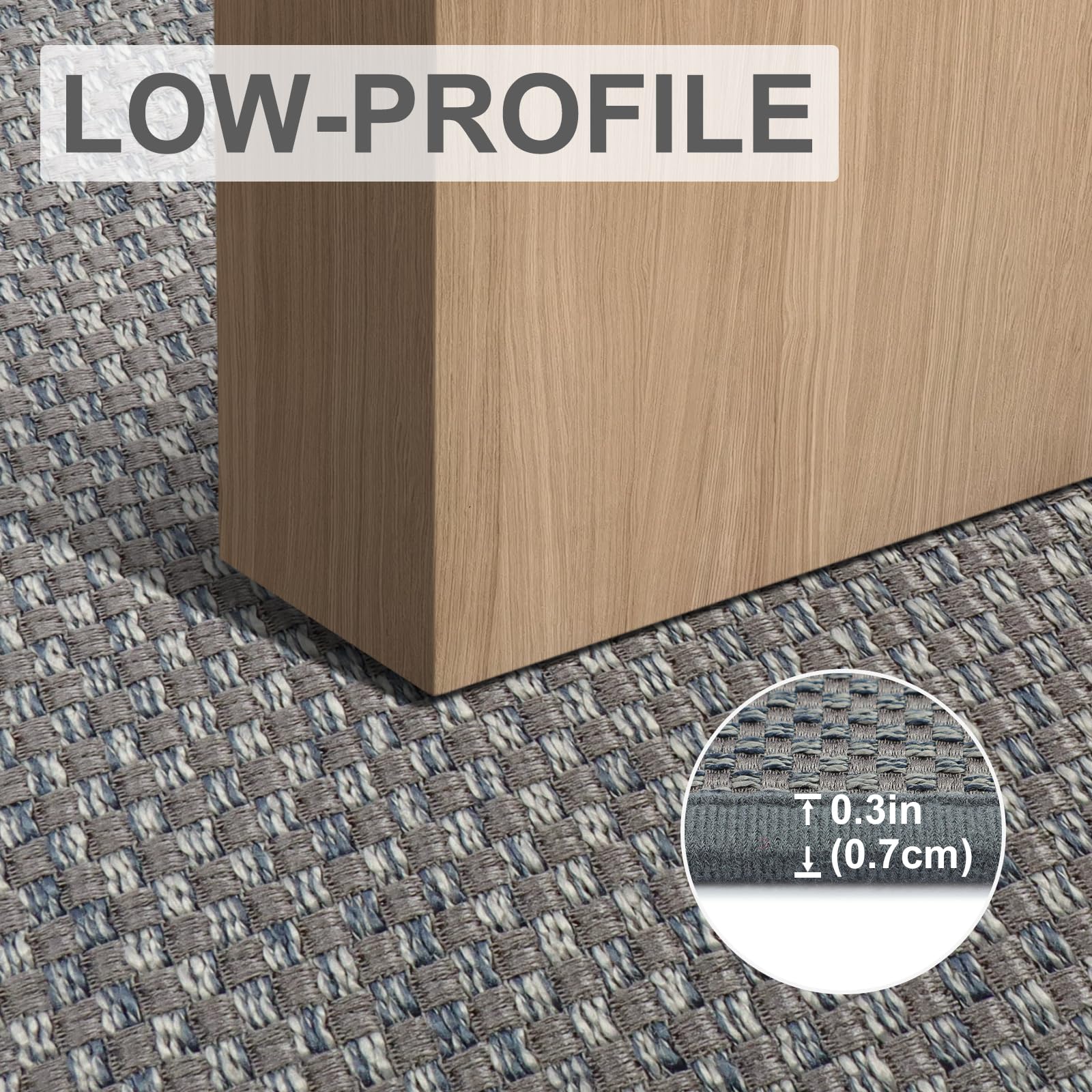 LEKEEPGO Door Mat 24"x36" light grey showing low profile design