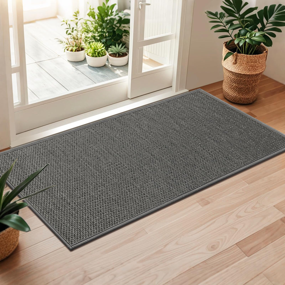 LEKEEPGO Door Mat 24"x47" in grey front view